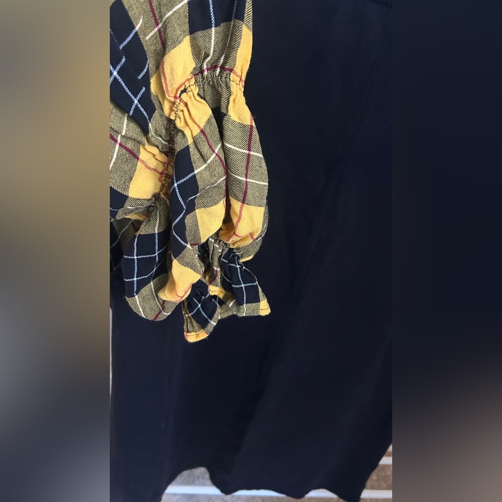 Black and Yellow Plaid Sleeve Tunic Sz XL - Picture 5 of 7